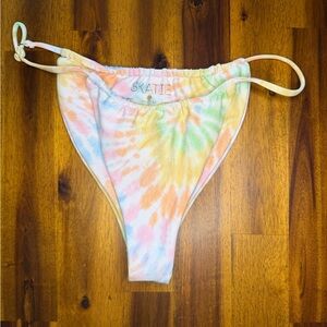Skatie Tie-Dye Pastel Bikini Bottoms in Peach, Mint & Lavender